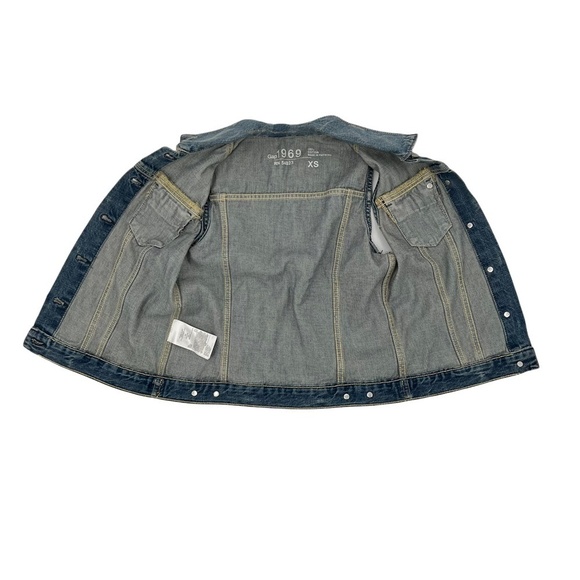 Gap Button Up Pointed Collar Jean Vest Size X-Small Women’s - Picture 4 of 7